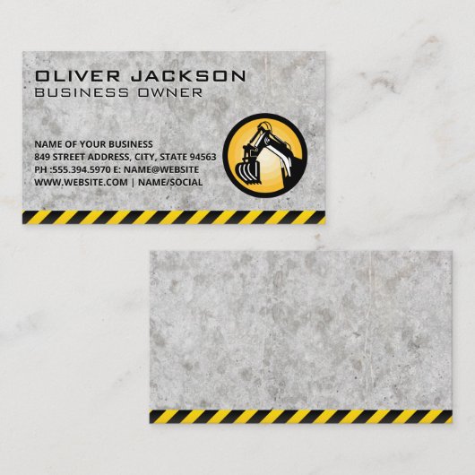 Bouw | Concreet | Earth Dozer | Bouwer Visitekaartje (Voorkant / Achterkant)