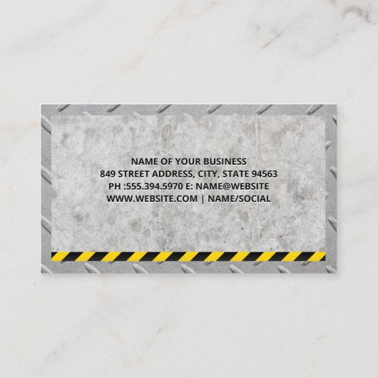 Bouw | Concreet | Road Roller Blue Print Visitekaartje (Achterkant)