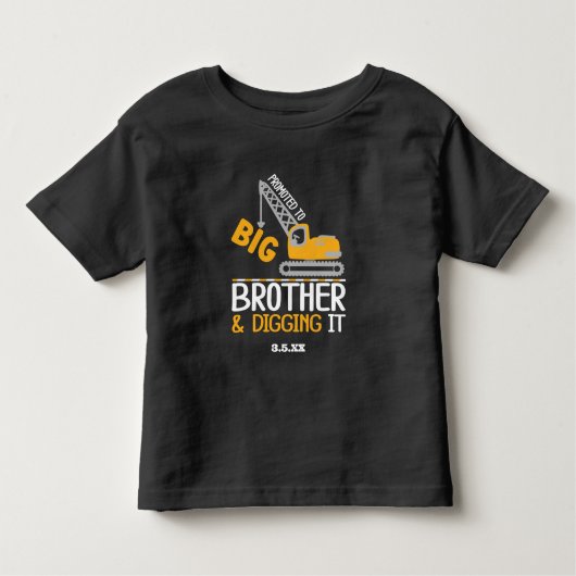Bouw Crane Big Brother Digging it v2 Kinder Shirts (Voorkant)