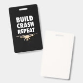 Bouw Crash Herhaal Drone Badge (Voor- en achterkant)