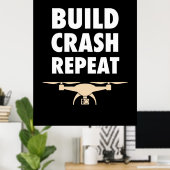 Bouw Crash Herhaal Drone Poster (Thuiskantoor)