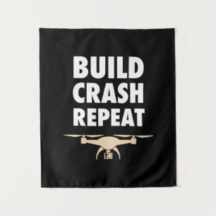 Bouw Crash Herhaal Drone Wandkleed