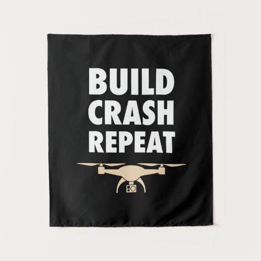 Bouw Crash Herhaal Drone Wandkleed (Voorkant)