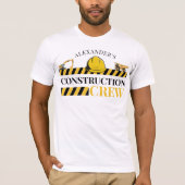 Bouw Crew Boy Verjaardagsfeestje Familie T-shirt (Voorkant)