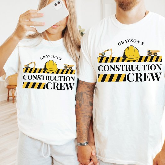 Bouw Crew Boy Verjaardagsfeestje Familie T-shirt