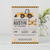 Bouw Crew Kids Verjaardagsfeest Kaart (Staand voorkant)