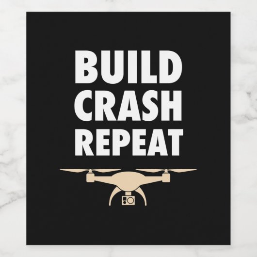 Bouw de Crash Repat Drone Wijn Etiket (Enkel label)