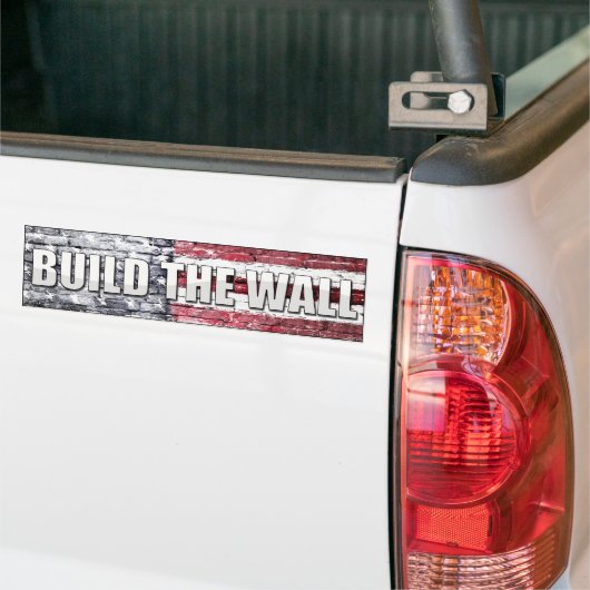 Bouw de muur bumpersticker (Op Truck)
