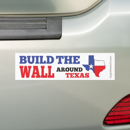 Bouw de muur rond Texas Bumpersticker (Op auto)