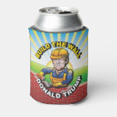 BOUW DE WALL DONALD TRUMP BRICK LAYER MASON USA BLIKJESKOELER (Blikje Achterkant)