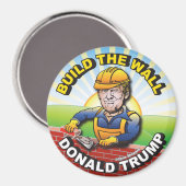BOUW DE WALL DONALD TRUMP BRICK LAYER MASON USA MAGNEET (Voorkant / Achterkant)