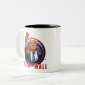 Bouw de Wall President Donald Trump Coffee Cup Tweekleurige Koffiemok (Voorkant links)