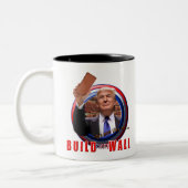 Bouw de Wall President Donald Trump Coffee Cup Tweekleurige Koffiemok (Links)