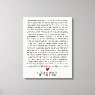 Bouw deze liefde van de grond op jubileum gif canvas afdruk