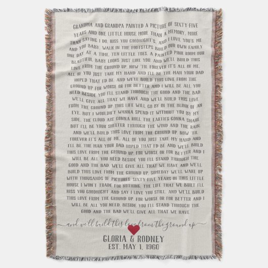 Bouw deze liefde van de grond op jubileum gif deken (Voorkant Verticaal)