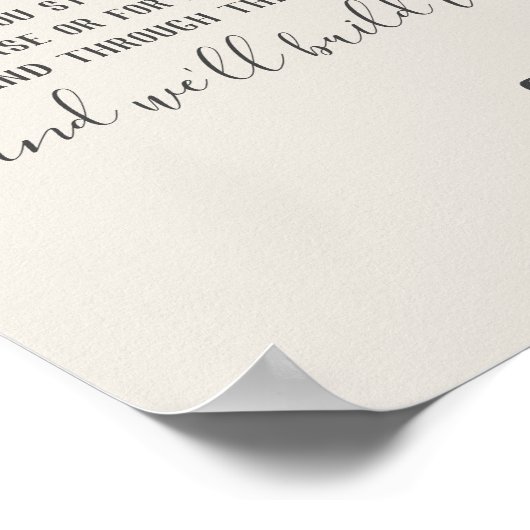 Bouw deze liefde vanaf de grond op de bruiloft poster (Hoek)