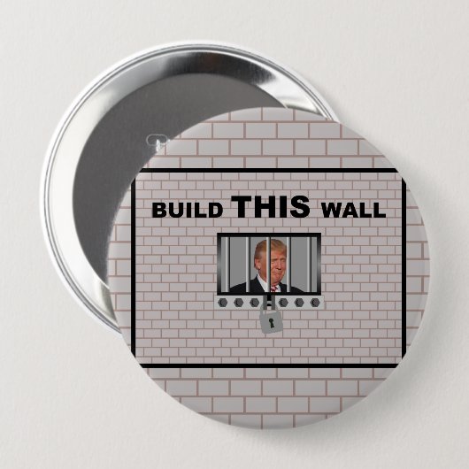 Bouw deze wand/anti-trump, ronde button 4,0 cm (Voorkant /achterkant)