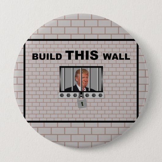 Bouw deze wand/anti-trump, ronde button 4,0 cm (Voorkant)