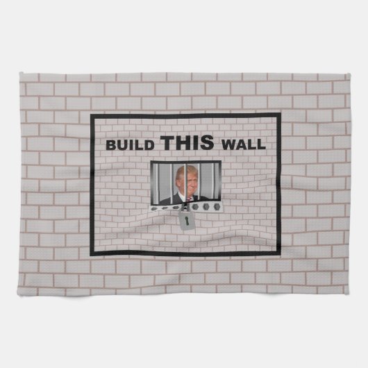 Bouw deze wand/anti-trump, theedoek (Horizontaal)