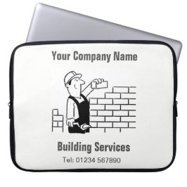 Bouw Diensten Cartoon Computer Sleeve