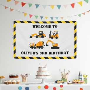 Bouw Diggers Kids Verjaardag Party Banner