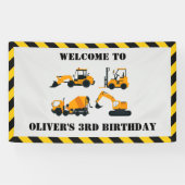 Bouw Diggers Kids Verjaardag Party Banner (Horizontaal)