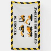 Bouw Diggers Kids Verjaardag Party Banner (Verticaal)