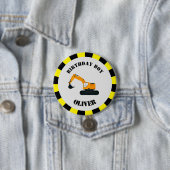 Bouw Diggers Verjaardag Jongen Badge Ronde Button 7,6 Cm (In situ)