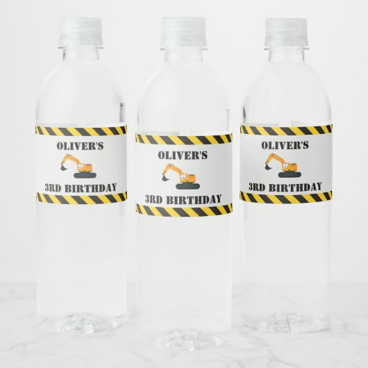 Bouw Diggers Verjaardagsfeest Fles Label Waterfles Etiket (Flessen)