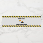 Bouw Diggers Verjaardagsfeest Fles Label Waterfles Etiket (Enkel label)