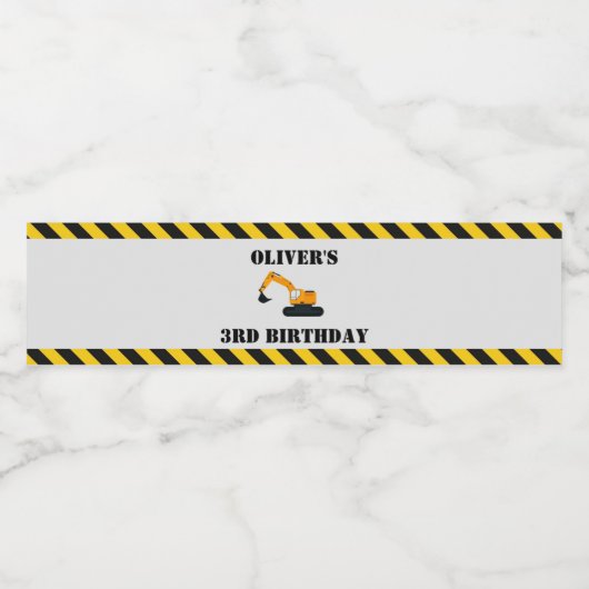 Bouw Diggers Verjaardagsfeest Fles Label Waterfles Etiket