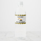 Bouw Diggers Verjaardagsfeest Fles Label Waterfles Etiket (Voorkant)
