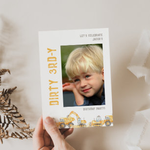 Bouw Dirty 3rd-y foto Verjaardag Uitnodiging