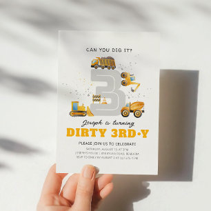Bouw Dirty 3rdy verjaardagsfeestje uitnodiging