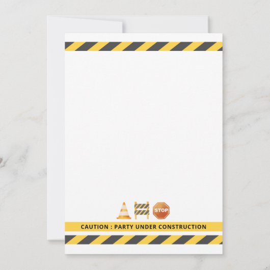 Bouw Dirty 3rdy verjaardagsfeestje uitnodiging (Achterkant)