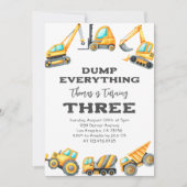 Bouw Dump Alles Truck 3e verjaardag Kaart (Voorkant)