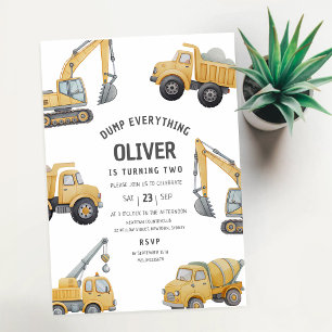 Bouw Dump Truck 3e Verjaardag Kaart