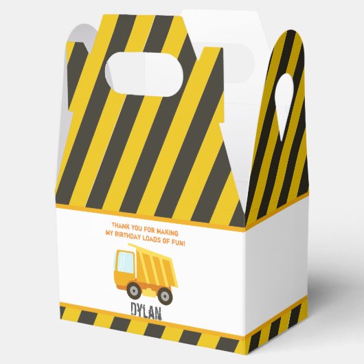 Bouw Dump Truck Birthday Bedankdoosjes (Geopend)