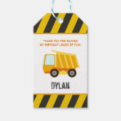 Bouw Dump Truck Birthday Cadeaulabel (Voorkant)