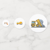 Bouw Dump Truck Birthday Confetti (Achterkanten)