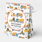 Bouw Dump Truck Birthday Dank u Oranje Bedankdoosjes (Achterkant)