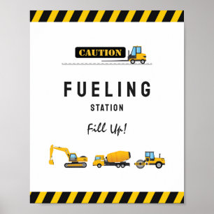 Bouw Dump Truck Birthday Food Drink Sign Poster