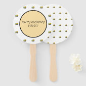 Bouw Dump Truck Birthday Handwaaier (Voorkant en achterkant)