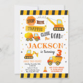 Bouw Dump Truck Birthday Invitations Kaart (Voorkant)
