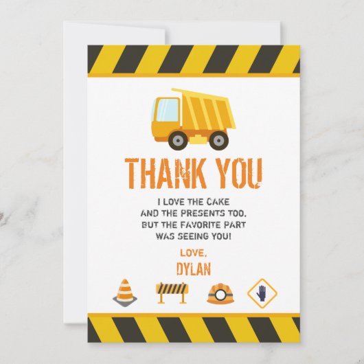 Bouw Dump Truck Birthday Kaart (Voorkant)