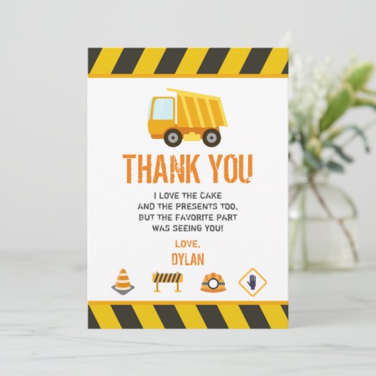 Bouw Dump Truck Birthday Kaart (Staand voorkant)