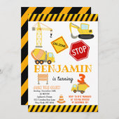 Bouw Dump Truck Birthday Kaart (Voorkant / Achterkant)