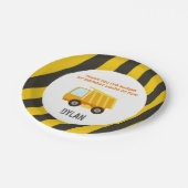 Bouw Dump Truck Birthday Papieren Bordje (Gekanteld)