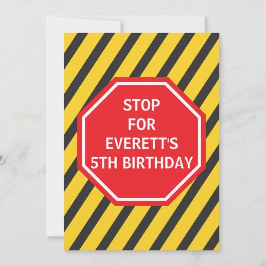 Bouw Dump Truck Birthday Party nodigt uit Kaart (Achterkant)