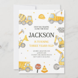 Bouw Dump Truck Birthday Party nodigt uit Kaart